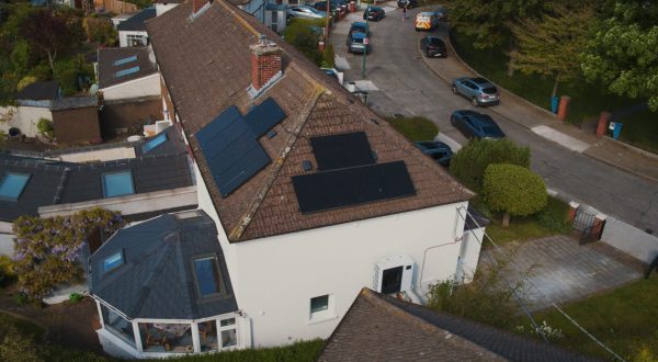 Solar panels on the roof of Greg's home, a satisfied customer of Electric Ireland Superhomes' home energy retrofit services in Ireland.